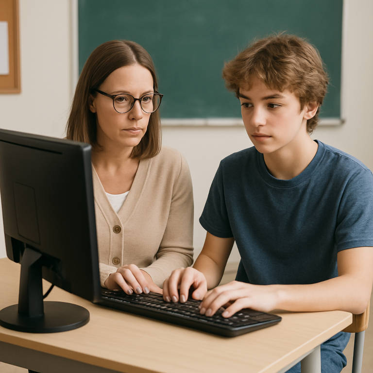 Biurko szkolne komputerowe dla uczniów i nauczycieli